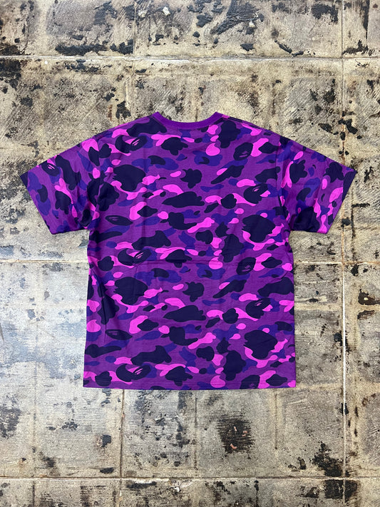 PURPLE BAPE A BATHING APE COLOR CAMO COLLEGE TEE
