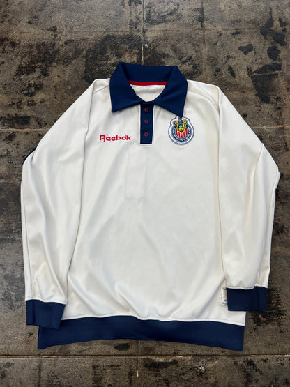 REEBOK CHIVAS L-S POLO NAVY/WHT