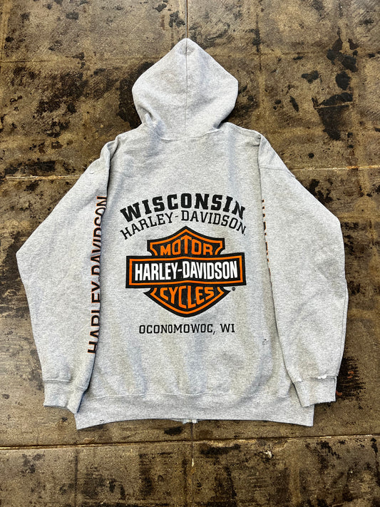 GREY HARLEY DAVIDSON HOODIE ZIPUP