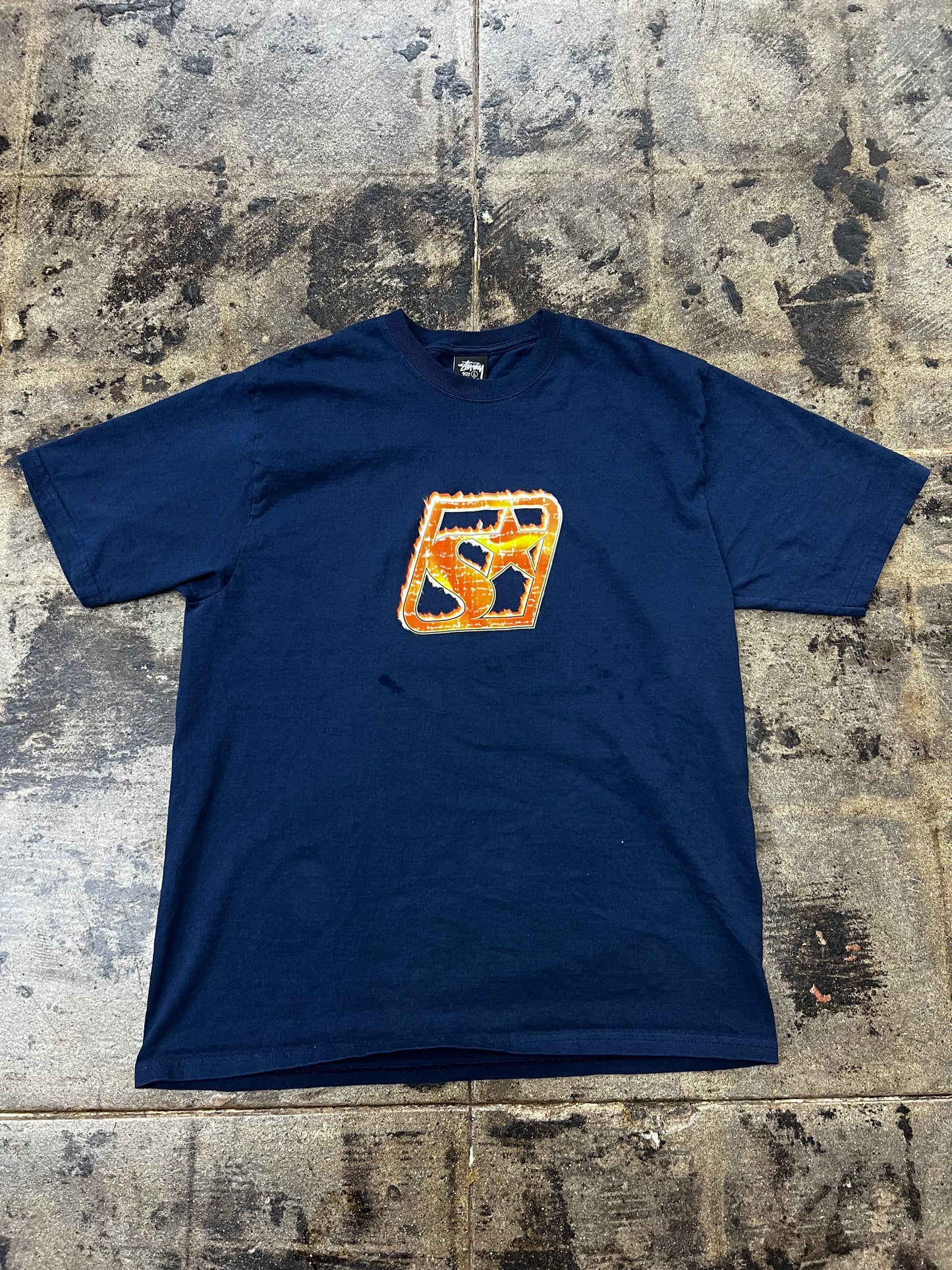 STUSSY S BLAZE NAVY TEE