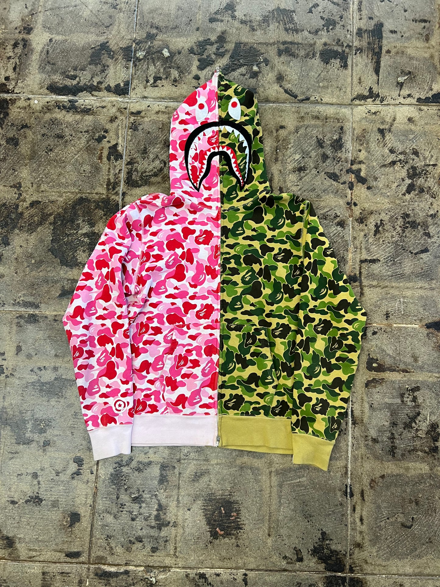 BAPE ABC CAMO CRAZY SHARK FULL ZIP HOODIE