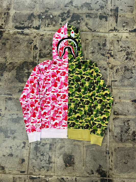 BAPE ABC CAMO CRAZY SHARK FULL ZIP HOODIE