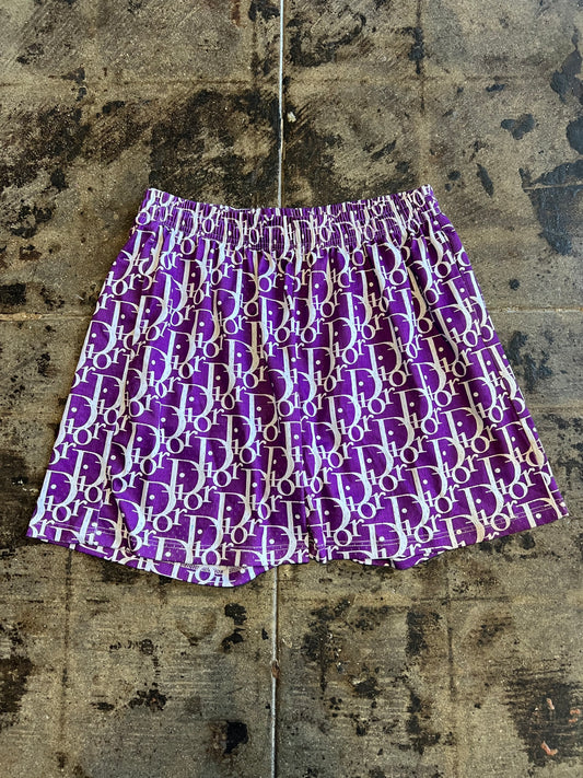 PURPLE/WHITE MESH SHORTS