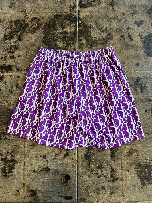PURPLE/WHITE MESH SHORTS