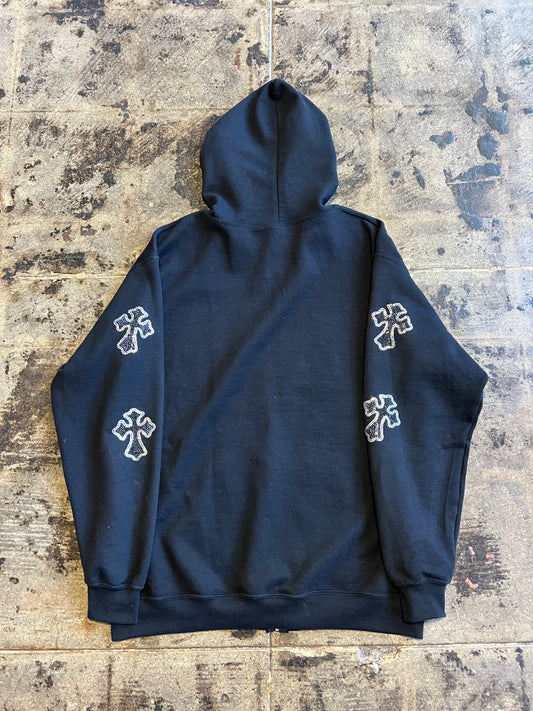 BLACK CROSS HOODIE ZIPUP