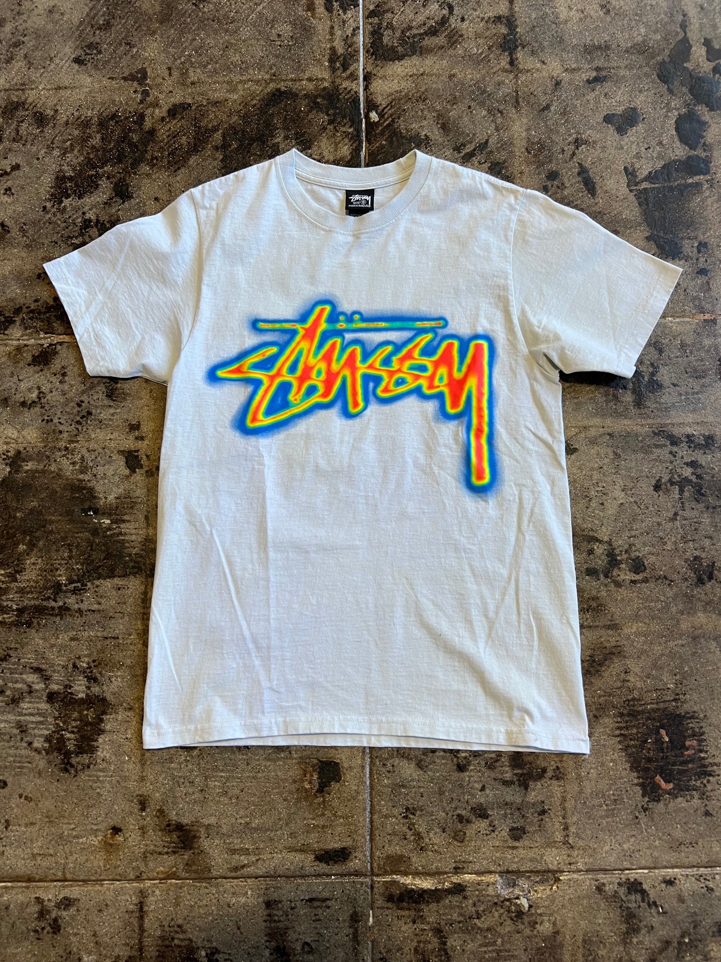 STUSSY THERMAL STOCK TEE WHITE