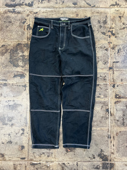 BLACK EMPYRE Y2K STAR BLACK CARPENTER SKATE JEANS