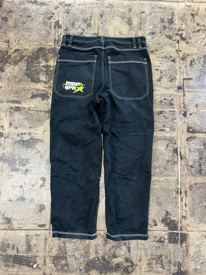BLACK EMPYRE Y2K STAR BLACK CARPENTER SKATE JEANS