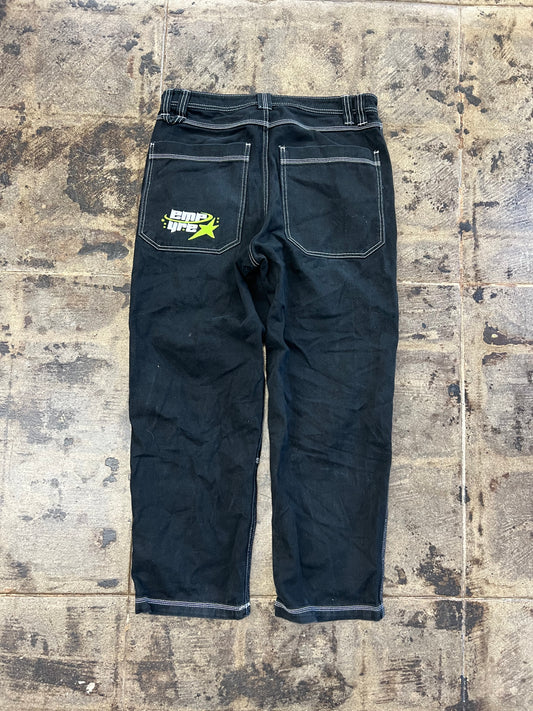BLACK EMPYRE Y2K STAR BLACK CARPENTER SKATE JEANS