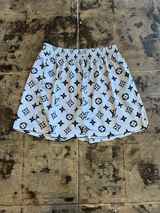 LV CUSTOM GREY MESH SHORTS