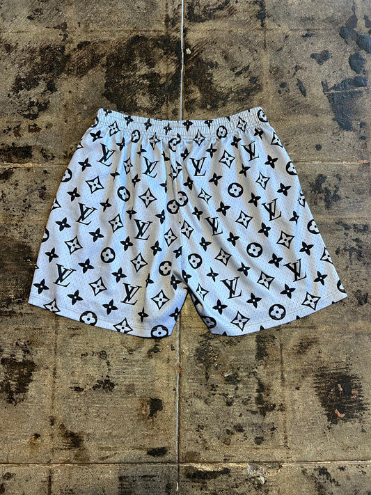 LV CUSTOM GREY MESH SHORTS