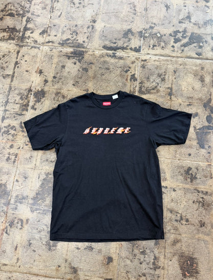 SUPREME FLAME BLACK TEE