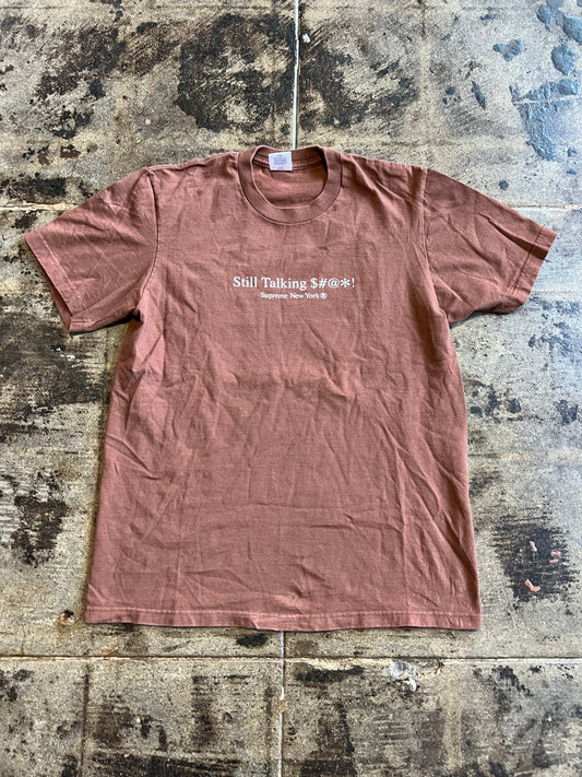 SUPREME STILL TALKING TEE BROWN