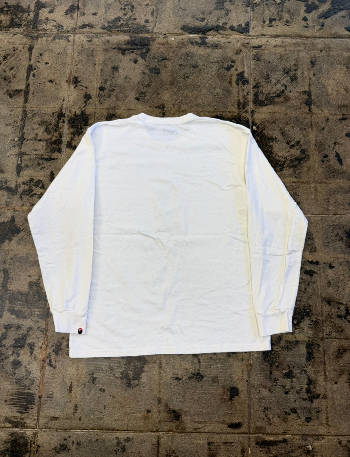 BAPE CROSSBONE LOGO L/S WHITE