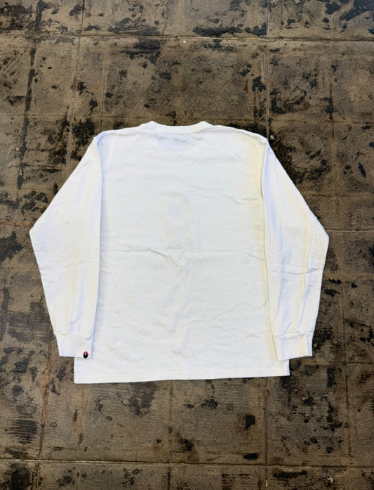 BAPE CROSSBONE LOGO L/S WHITE