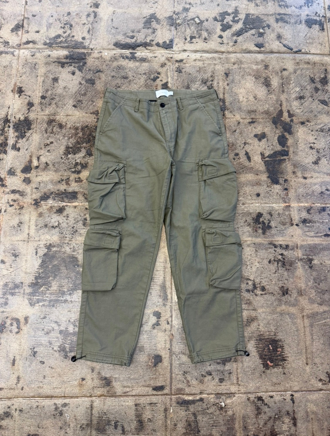 TOPMAN OLIVE GREEN CARGO PANTS