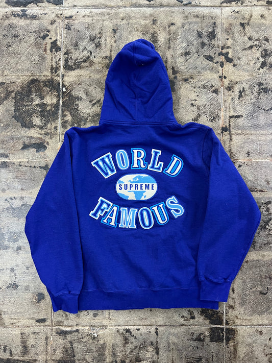 SUPREME WOLRD FAMOUS ZIP UP HOODED SWEATSHIRT