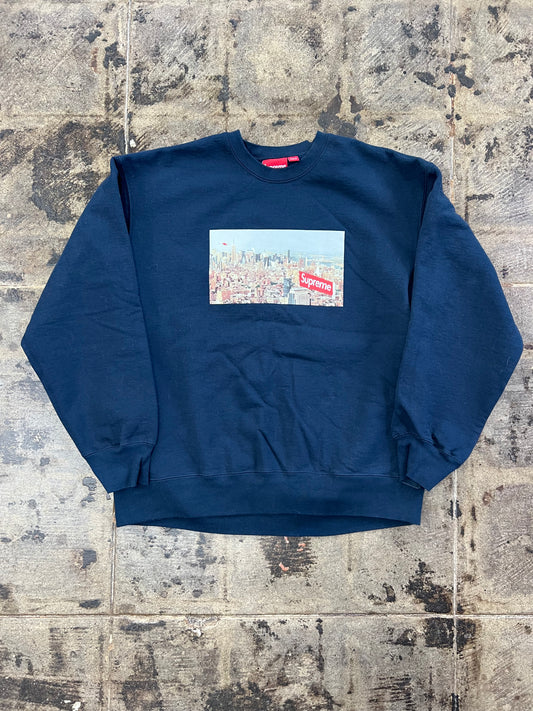 NAVY BLUE SUPREME  AERIAL CREWNECK