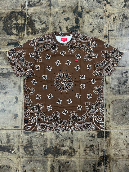 BROWN SUPREME BANDANA SILK TEE