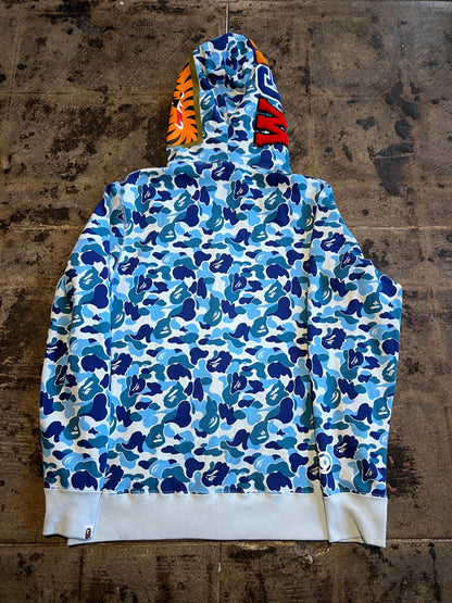 BAPE ABC CAMO SHARK FULL ZIP HOODIE BLUE