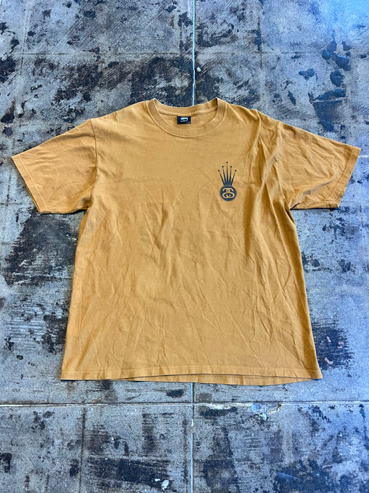 BROWN STUSSY CROWN LINK TEE