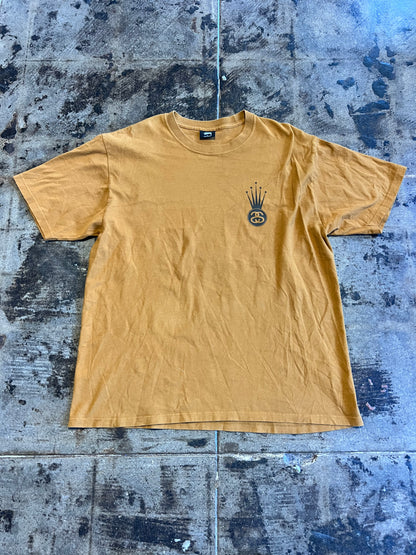 BROWN STUSSY CROWN LINK TEE