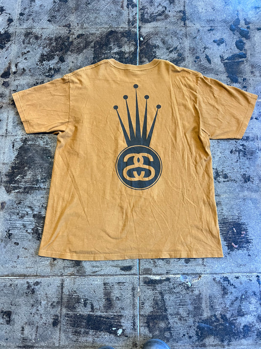 BROWN STUSSY CROWN LINK TEE