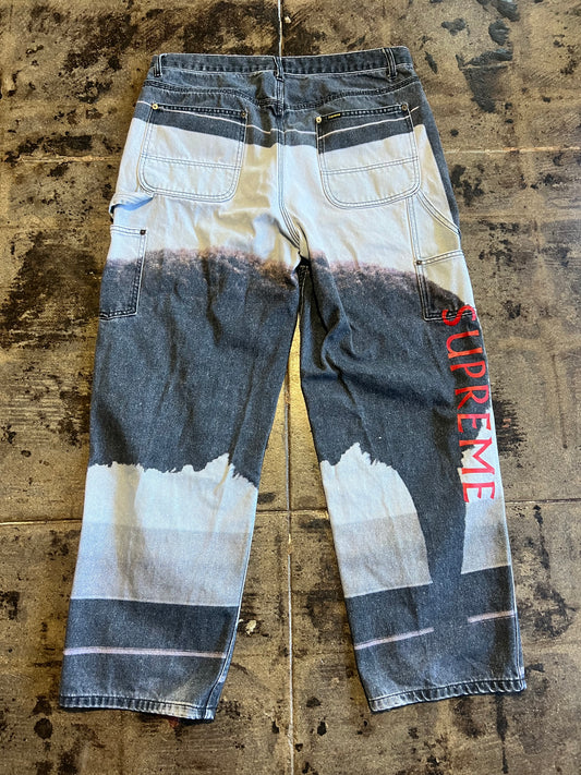 SUPREME DAMIEN HIRST BUFFALO PAINTER JEANS
