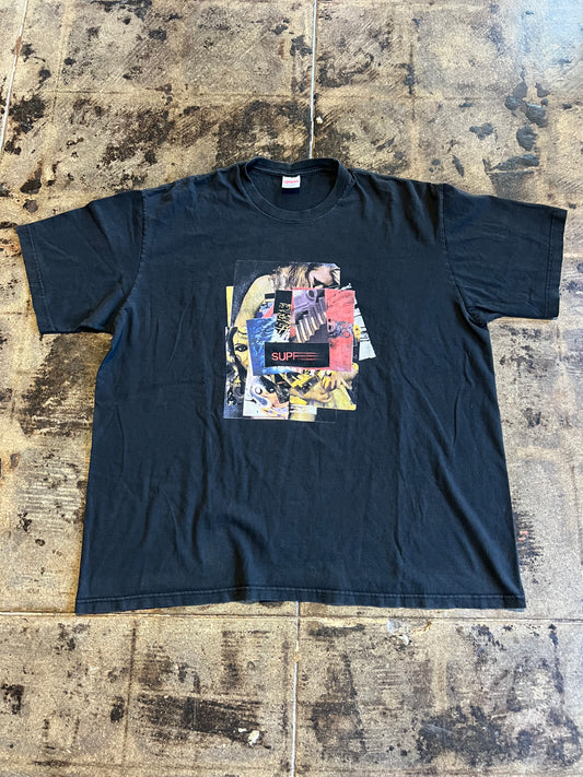 SUPREME STACK BLACK TEE