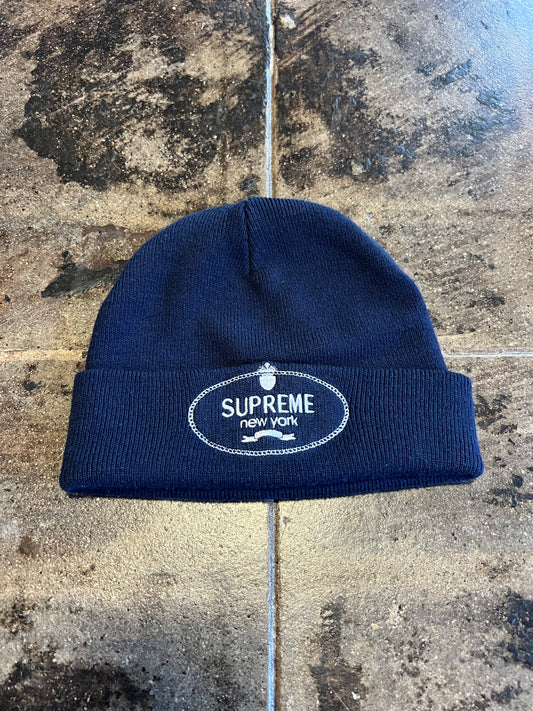 SUPREME NAVY NY BEANIE
