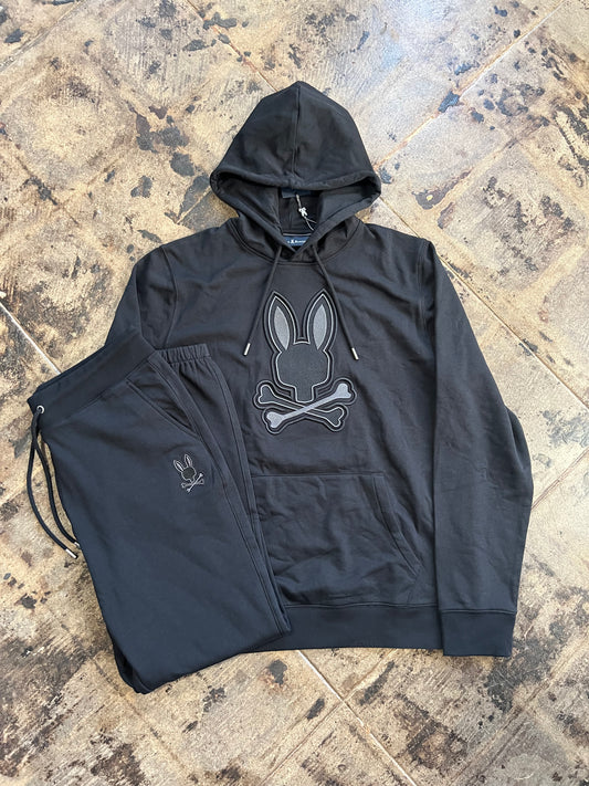 PSYCHO BUNNY SWEATSUIT ALL BLACK