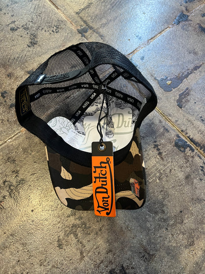 Von Dutch Brown Camo Trucker Snapback