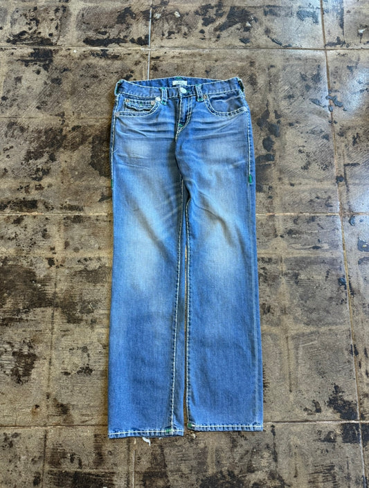 TRUE RELIGION BLUE JEAN RICKY STRAIGHT