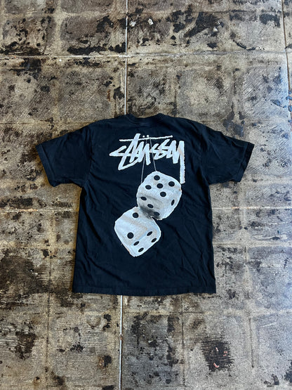 STUSSY FUZZY DICE BLK TEE