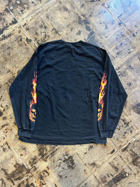SKULL FLAMING LONG SLEEVE SZ: 2XL