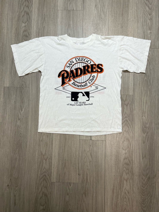 SAN DIEGO PADRES BASEBALL CLUB 125 YEARS SZ: XL BOXY