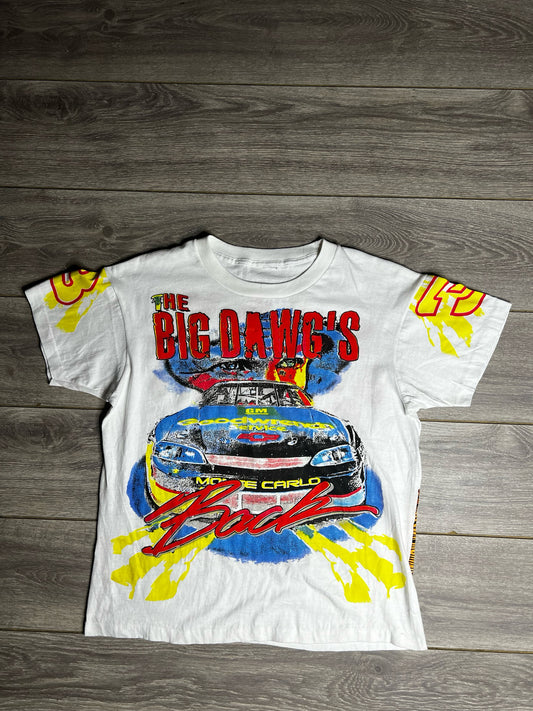 VINTAGE 1997'  AOP NASCAR TEE SZ: L