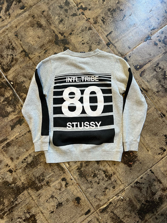 STUSSY GREY CREWNECK SIZE:S