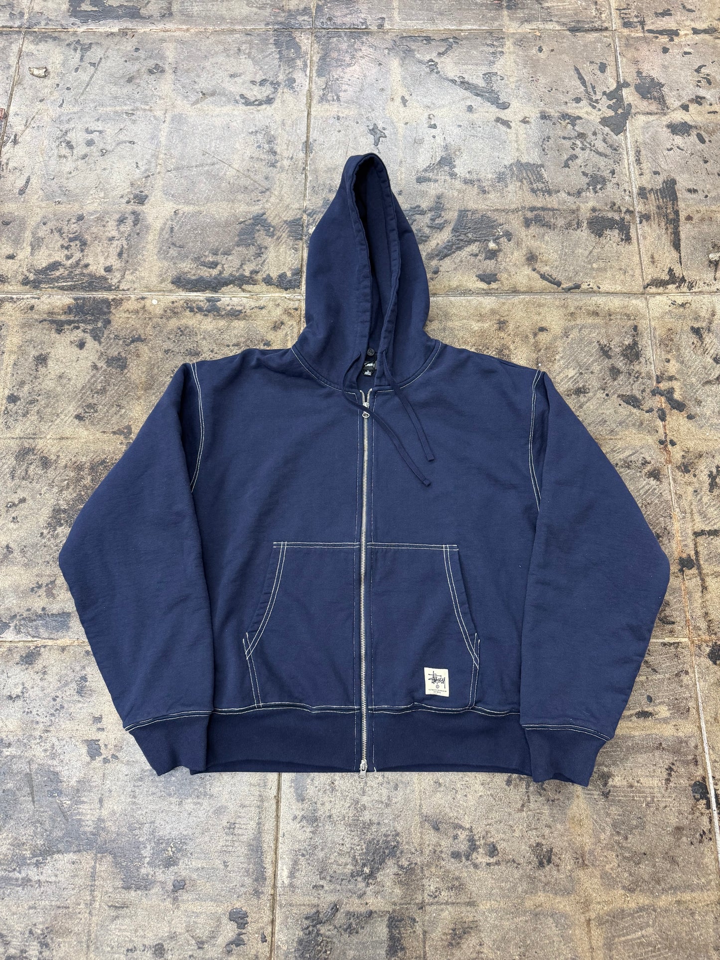 STUSSY DOUBLE FACE LABEL ZIP UP
