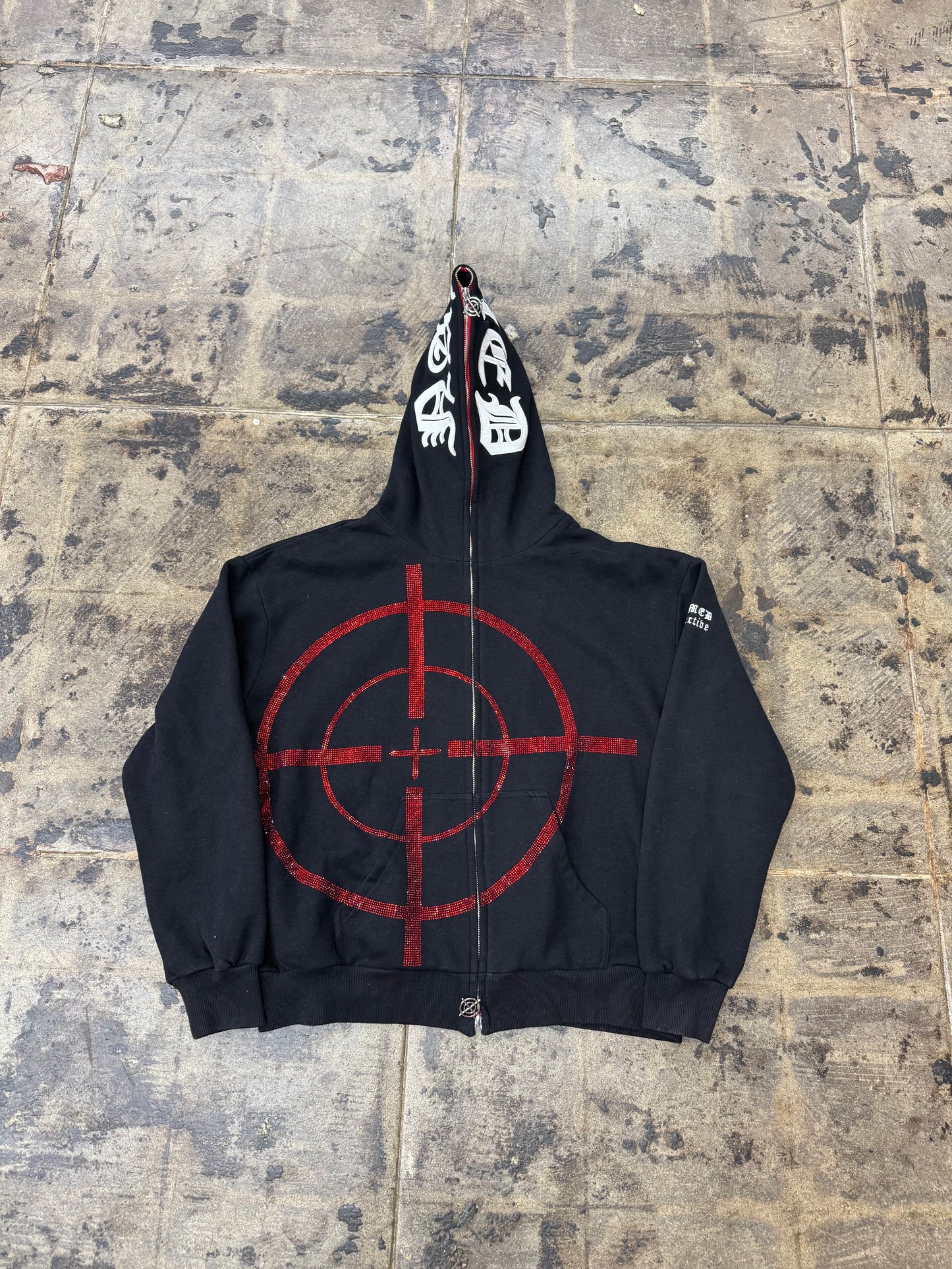 NAMED COLLECTIVE RHINESTONE TARGET FULL ZIP UP