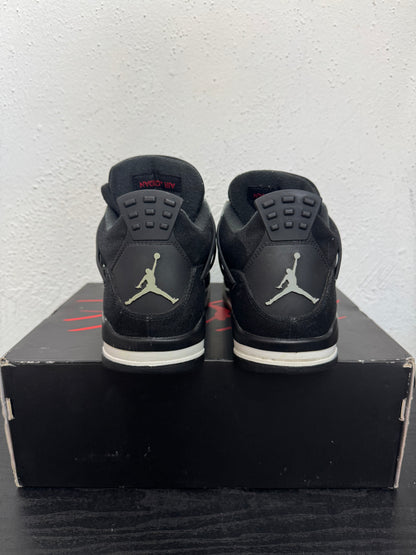 JORDAN 4 BLACK CANVAS(USED)