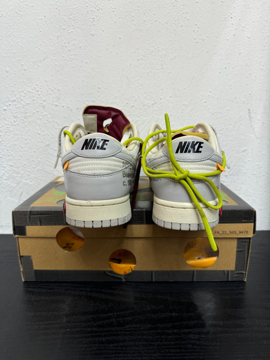 DUNK LOW OFF WHITE LOT 8 (USED)